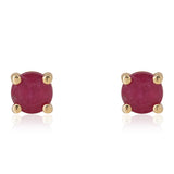 Cercei din Argint 925 Placat cu Aur ( 0.63 grame ) cu Rubin Mozambic 1.1 Carate