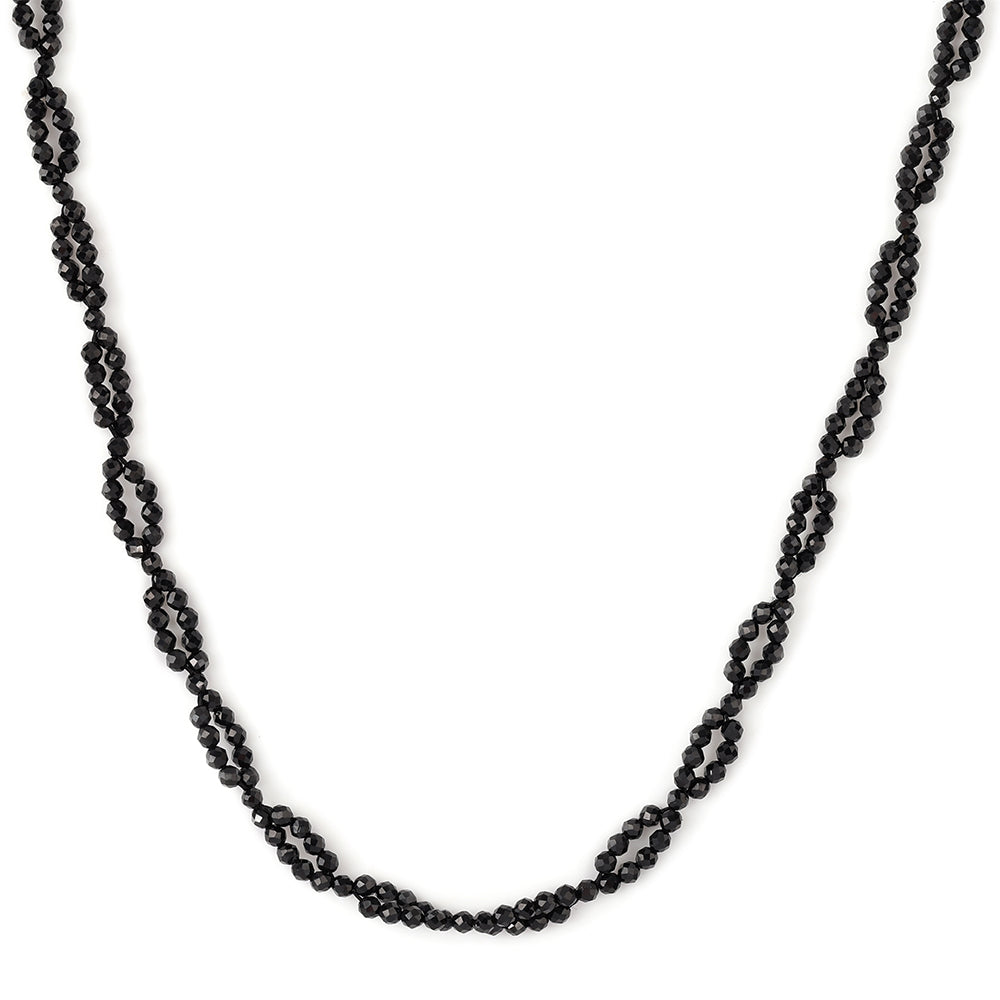 Colier din Argint 925 Placat cu Aur ( 0.93 grame ) cu Spinel Negru 30.75 Carate
