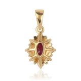 Pandantiv din Argint 925 Placat cu Aur ( 0.91 grame ) cu Rubin Mozambic și Topaz Alb 0.9 Carate