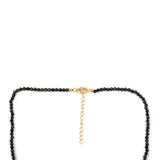 Colier din Argint 925 Placat cu Aur ( 0.93 grame ) cu Spinel Negru și Perlă de Apă Dulce Albă 39.5 Carate