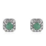Set din Argint 925 ( 4.13 grame ) cu Smarald Brazilian și Topaz Alb 1.18 Carate ( Cercei+Inel+Pandantiv )