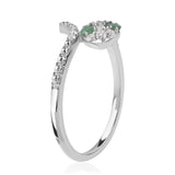 Inel din Argint 925 ( 2.21 grame ) cu Smarald Brazilian și Topaz Alb 0.34 Carate