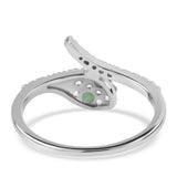 Inel din Argint 925 ( 2.21 grame ) cu Smarald Brazilian și Topaz Alb 0.34 Carate