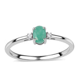 Inel din Argint 925 ( 1.64 grame ) cu Smarald Brazilian și Topaz Alb 0.53 Carate