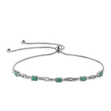 Brățară din Argint 925 ( 3.69 grame ) cu Smarald Brazilian și Topaz Alb 0.95 Carate