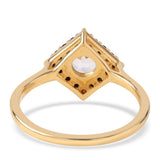 Inel din Argint 925 Placat cu Aur ( 2.75 grame ) cu Spinel Negru și Topaz Alb 1.32 Carate