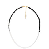 Colier din Argint 925 Placat cu Aur ( 0.97 grame ) cu Spinel Negru și Topaz Alb 70 Carate