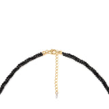 Colier din Argint 925 Placat cu Aur ( 0.97 grame ) cu Spinel Negru și Topaz Alb 70 Carate