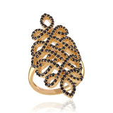 Inel din Argint 925 Placat cu Aur ( 8.16 grame ) cu Spinel Negru 1.9 Carate