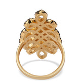 Inel din Argint 925 Placat cu Aur ( 8.16 grame ) cu Spinel Negru 1.9 Carate