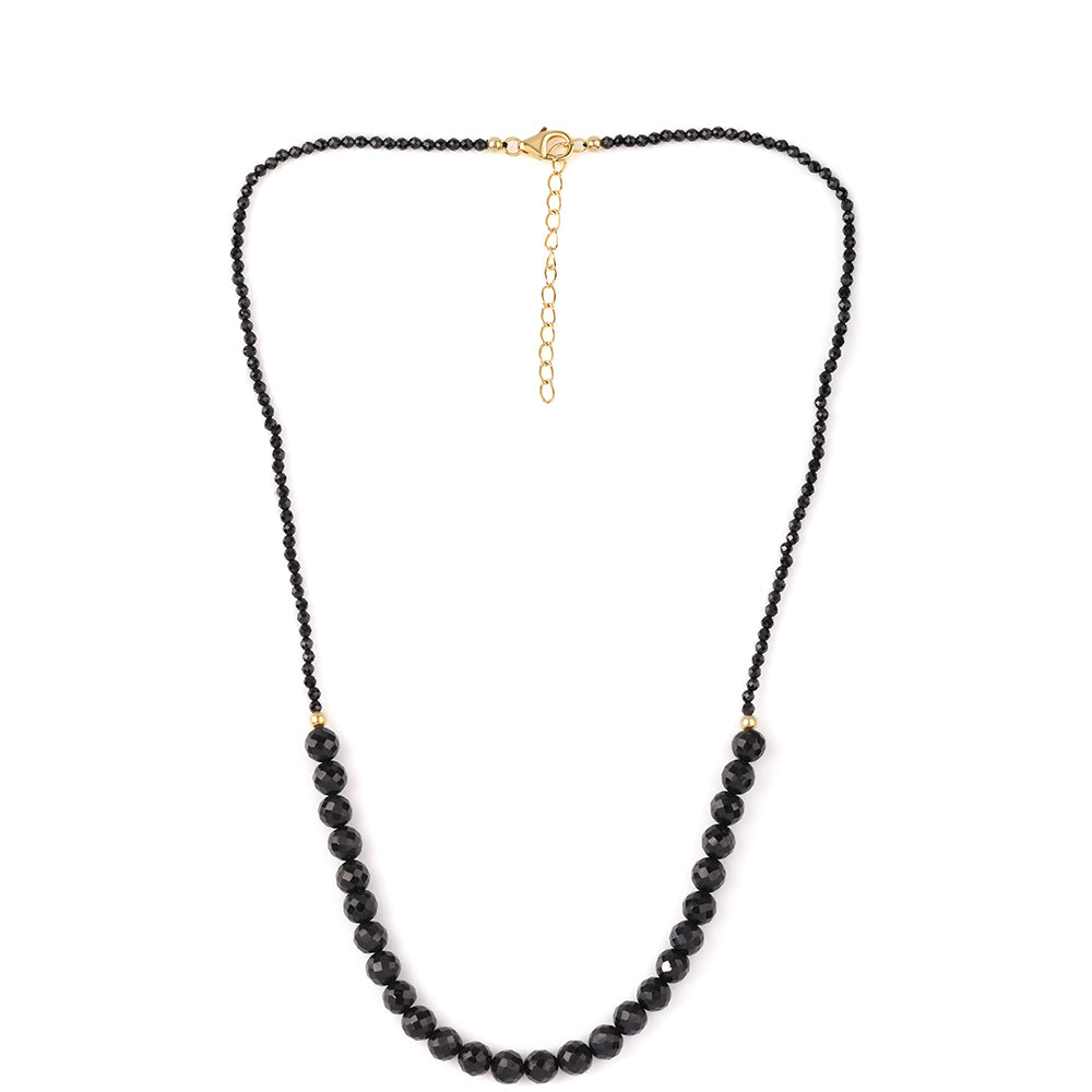 Colier din Argint 925 Placat cu Aur ( 0.93 grame ) cu Spinel Negru 66.26 Carate