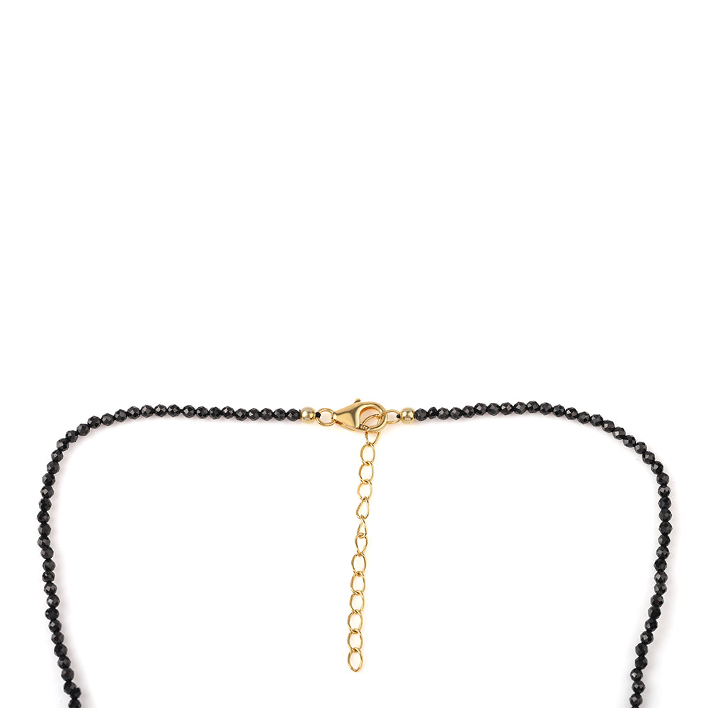Colier din Argint 925 Placat cu Aur ( 0.93 grame ) cu Spinel Negru 66.26 Carate