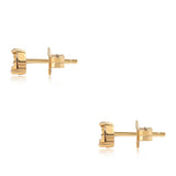 Cercei din Argint 925 Placat cu Aur ( 0.98 grame ) cu Diamant Albastru 0.02 Carate