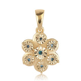 Pandantiv din Argint 925 Placat cu Aur ( 2.19 grame ) cu Diamant Albastru 0.05 Carate