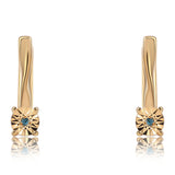 Cercei din Argint 925 Placat cu Aur ( 1.92 grame ) cu Diamant Albastru 0.01 Carate