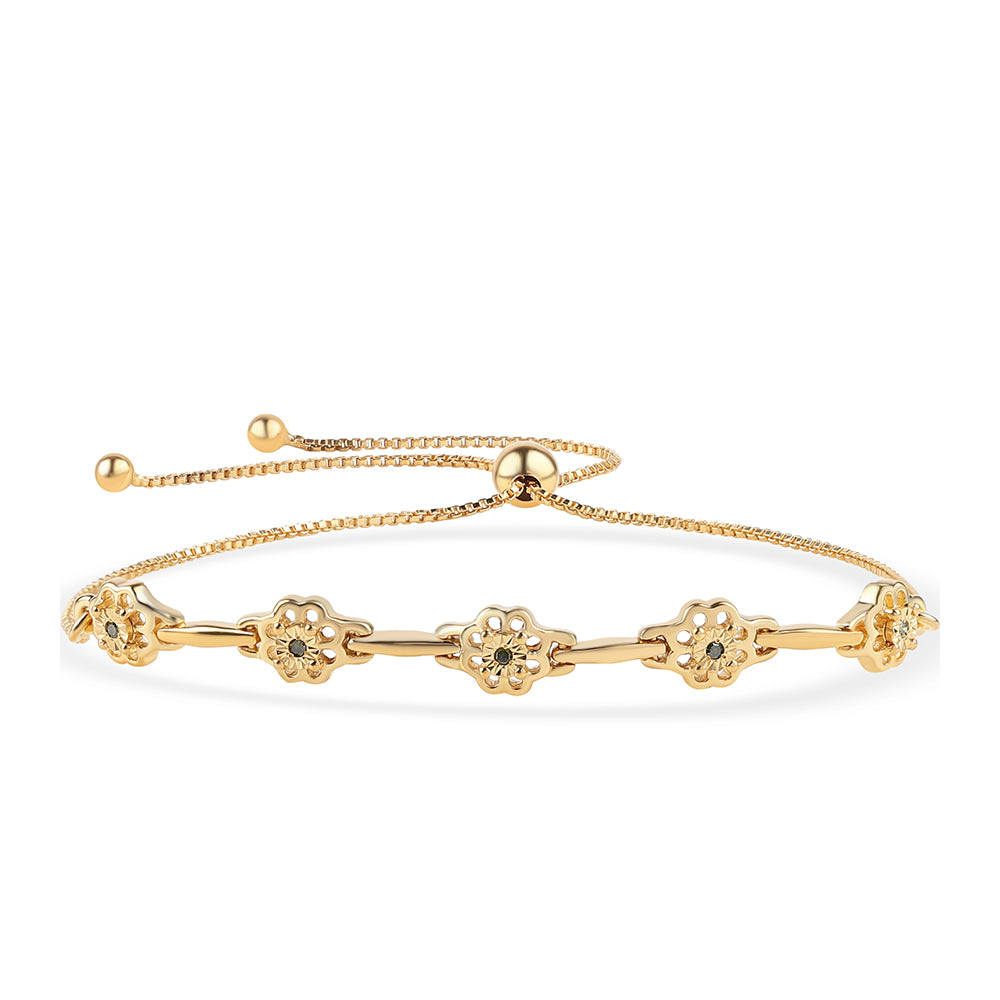 Brățară din Argint 925 Placat cu Aur ( 4.11 grame ) cu Diamant Albastru 0.04 Carate