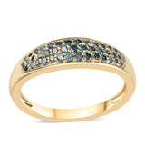 Inel din Argint 925 Placat cu Aur ( 2.35 grame ) cu Diamant Albastru 0.35 Carate