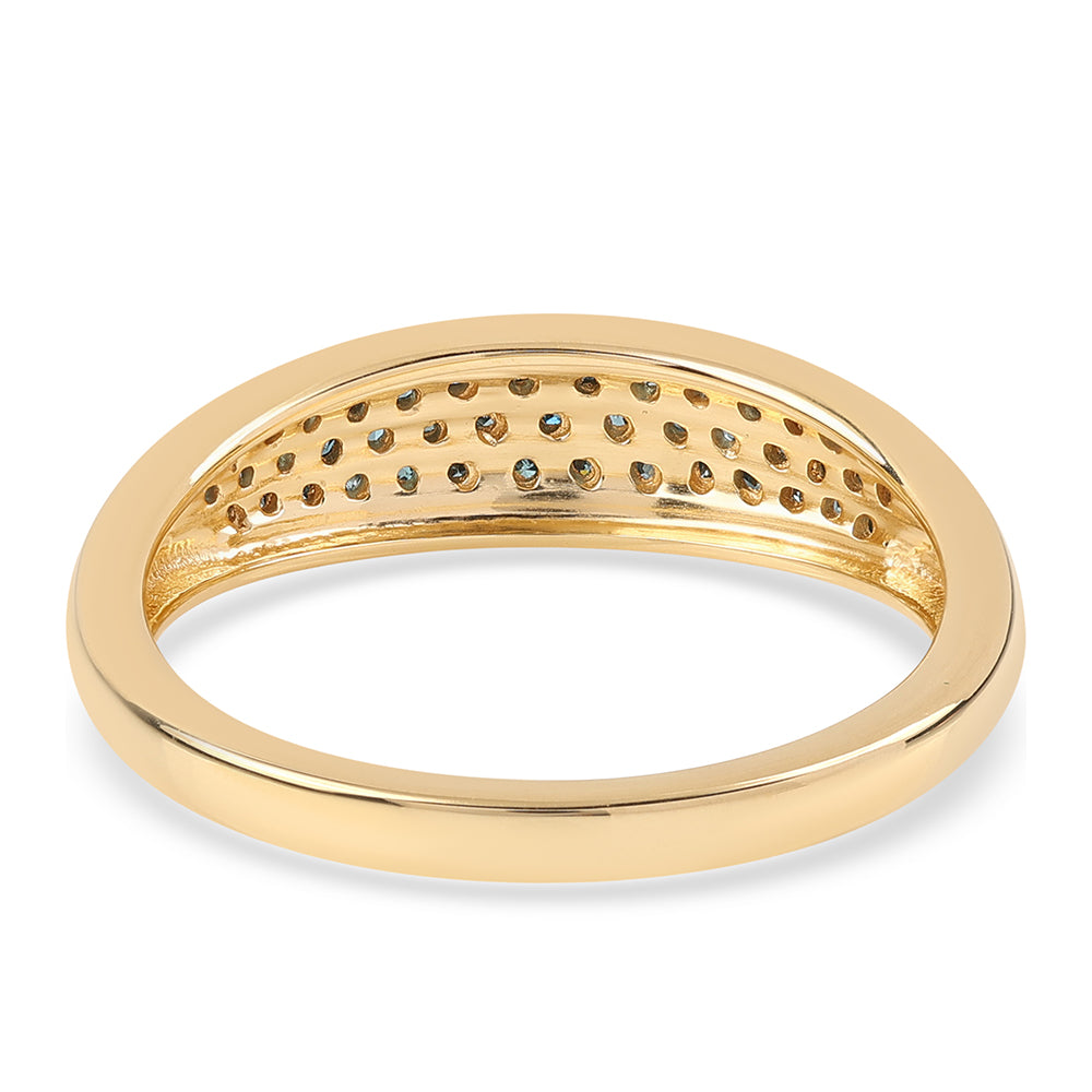 Inel din Argint 925 Placat cu Aur ( 2.35 grame ) cu Diamant Albastru 0.35 Carate