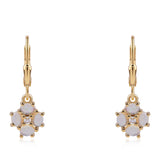 Cercei din Argint 925 Placat cu Aur ( 1.87 grame ) cu Opal Etiopian Lega Dembi și Topaz Alb 0.94 Carate