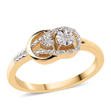 Inel din Argint 925 Placat cu Aur ( 3.22 grame ) cu Diamant Alb 0.05 Carate