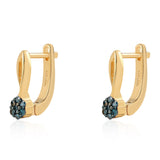 Cercei din Argint 925 Placat cu Aur ( 1.94 grame ) cu Diamant Albastru 0.14 Carate