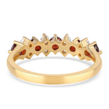 Inel din Argint 925 Placat cu Aur ( 2.05 grame ) cu Granat Barton și Topaz Alb 1.07 Carate