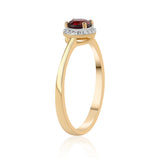 Inel din Argint 925 Placat cu Aur ( 1.78 grame ) cu Granat Barton și Topaz Alb 0.84 Carate