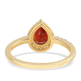 Inel din Argint 925 Placat cu Aur ( 1.75 grame ) cu Granat Barton și Topaz Alb 2.53 Carate