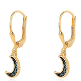 Cercei din Argint 925 Placat cu Aur ( 1.6 grame ) cu Diamant Albastru 0.07 Carate