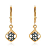 Cercei din Argint 925 Placat cu Aur ( 2.02 grame ) cu Diamant Albastru 0.14 Carate