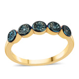 Inel din Argint 925 Placat cu Aur ( 2.2 grame ) cu Diamant Albastru 0.03 Carate