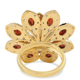 Inel din Argint 925 Placat cu Aur ( 9.85 grame ) cu Granat Barton și Topaz Alb 6.8 Carate