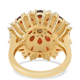 Inel din Argint 925 Placat cu Aur ( 5.76 grame ) cu Granat Barton și Topaz Alb 4.23 Carate