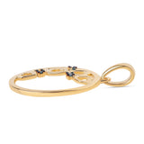 Pandantiv din Argint 925 Placat cu Aur ( 1.63 grame ) cu Diamant Albastru 0.01 Carate