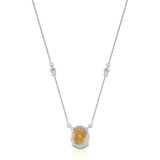 Colier din Argint 925 ( 3.64 grame ) cu Citrin și Topaz Alb 4.28 Carate