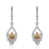 Cercei din Argint 925 ( 4 grame ) cu Citrin și Topaz Alb 1.12 Carate