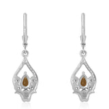 Cercei din Argint 925 ( 4 grame ) cu Citrin și Topaz Alb 1.12 Carate