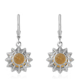 Cercei din Argint 925 ( 3.7 grame ) cu Citrin 7.04 Carate