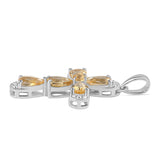 Cruce Pandantiv din Argint 925 ( 2.19 grame ) cu Citrin și Topaz Alb 2.02 Carate