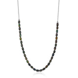 Colier din Argint 925 ( 7.37 grame ) cu Opal Etiopian Negru Lega Dembi 5.28 Carate