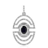 Pandantiv din Argint 925 ( 5.36 grame ) cu Safir Albastru Australian și Topaz Alb 3.32 Carate