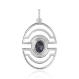 Pandantiv din Argint 925 ( 5.36 grame ) cu Safir Albastru Australian și Topaz Alb 3.32 Carate