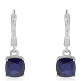 Cercei din Argint 925 ( 1.81 grame ) cu Safir Albastru Australian și Topaz Alb 5.7 Carate