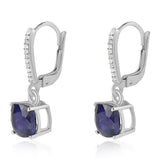 Cercei din Argint 925 ( 1.81 grame ) cu Safir Albastru Australian și Topaz Alb 5.7 Carate