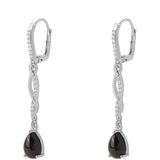 Cercei din Argint 925 ( 3.1 grame ) cu Opal Etiopian Negru Lega Dembi și Topaz Alb 1.8 Carate