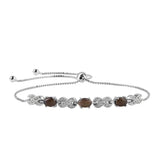 Brățară din Argint 925 ( 4.18 grame ) cu Opal Etiopian Negru Lega Dembi și Topaz Alb 1.3 Carate
