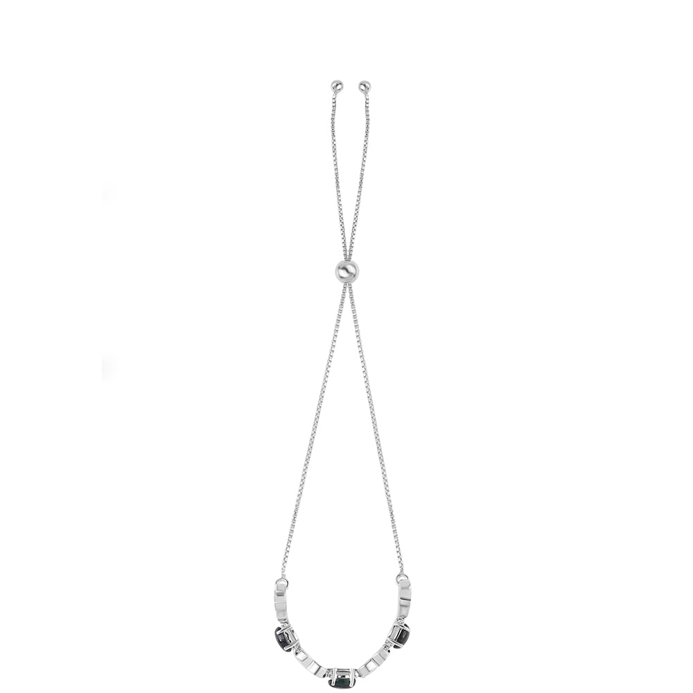 Brățară din Argint 925 ( 4.18 grame ) cu Opal Etiopian Negru Lega Dembi și Topaz Alb 1.3 Carate