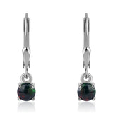 Cercei din Argint 925 ( 1.21 grame ) cu Opal Etiopian Negru Lega Dembi 0.64 Carate