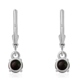 Cercei din Argint 925 ( 1.21 grame ) cu Opal Etiopian Negru Lega Dembi 0.64 Carate