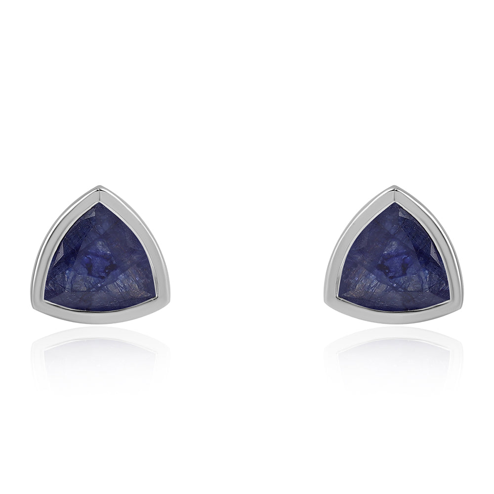 Cercei din Argint 925 ( 1.3 grame ) cu Safir Albastru Australian 1.8 Carate
